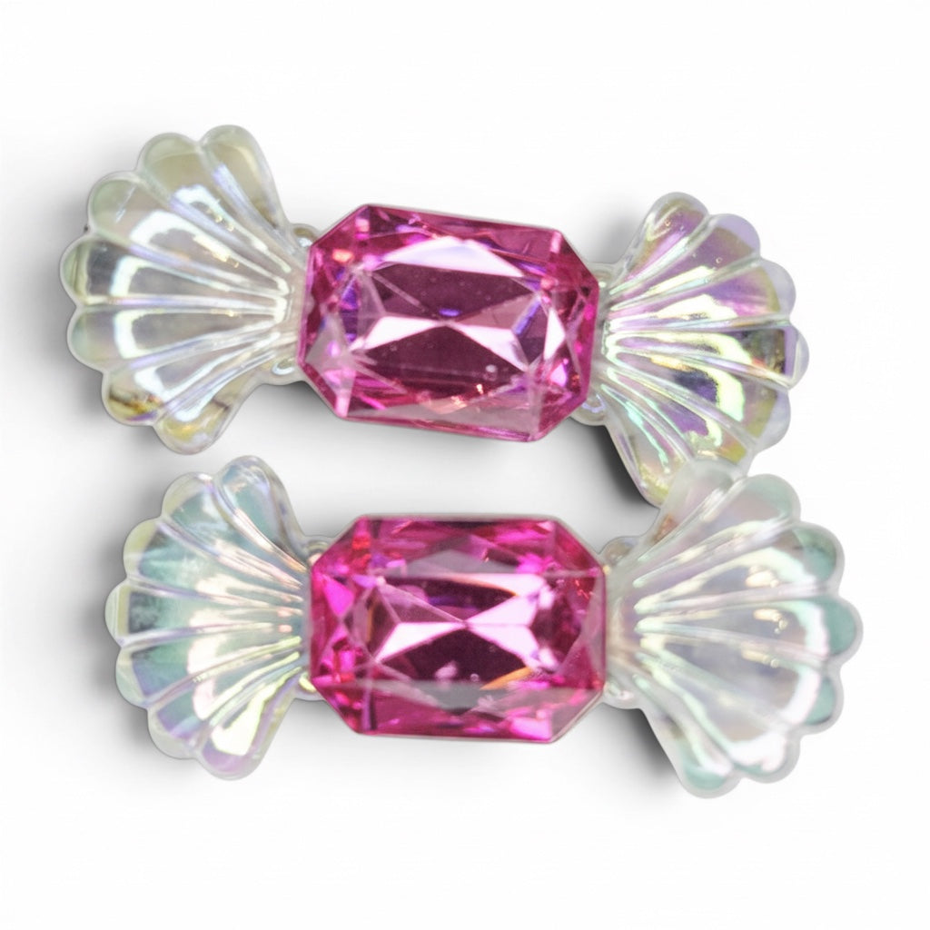 Raspberry Pearl Sugar Shell Clips